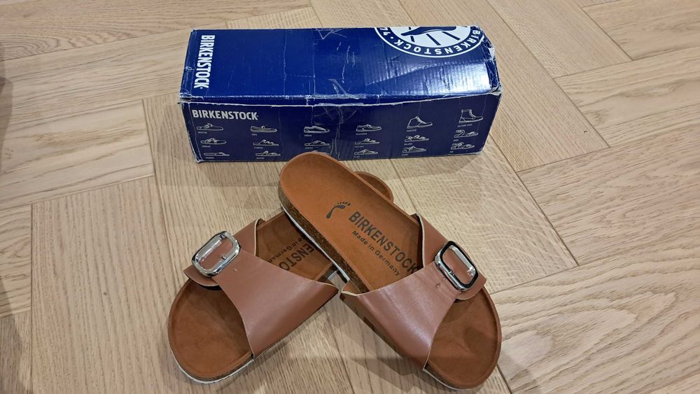 Birkenstock koniakowe brązowe rozmiar 38 Nowe