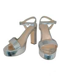Eleganckie srebrne buty na platformie