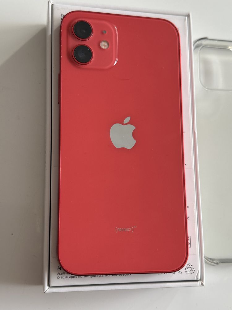 Iphone 12 64GB Product Red, komplet, bateria 92%