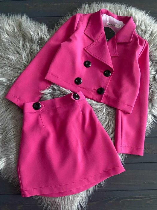 Дитячий костюм стильний корот піджак спідниця підлітковий для дівчинки