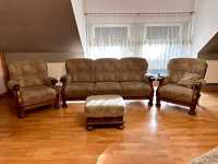Zestaw mebli dębowych sofa sofy  kanapa kanapy fotele pufa
