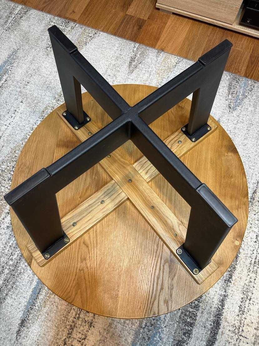 Stolik kawowy dębowy loft 81 cm.
