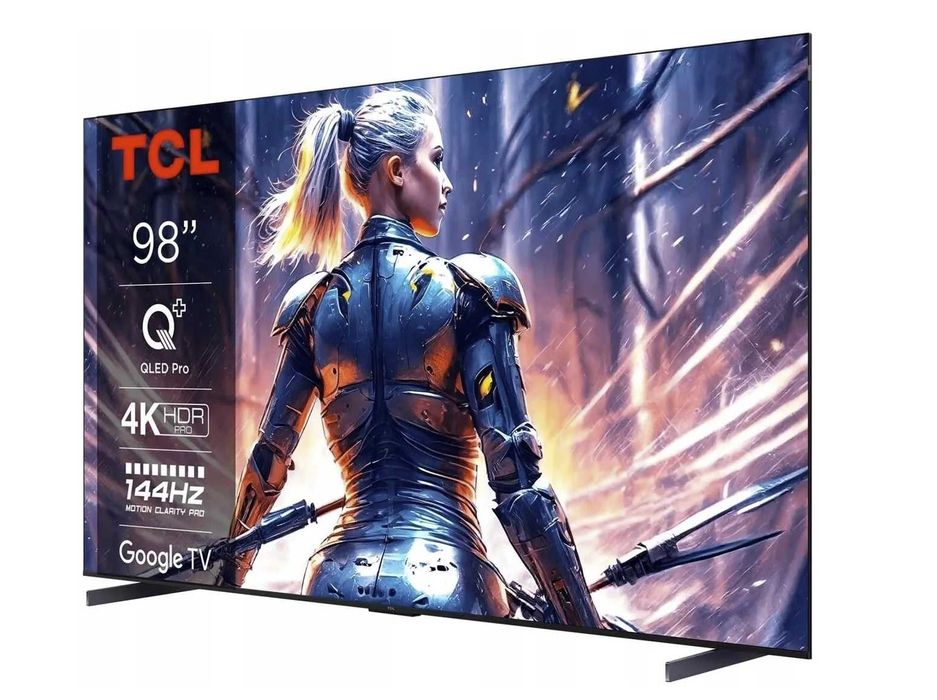 Telewizor QLED TCL 98T8B: 4K UHD 144 Hz Smart -Google TV,  ONKYO