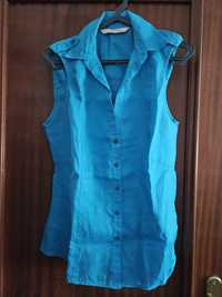 Blusa/ Camisa ZARA azul marinho tamanho M