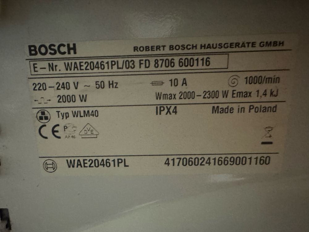 Pralka Bosch Maxx7 WAE20461PL 7kg wsadu