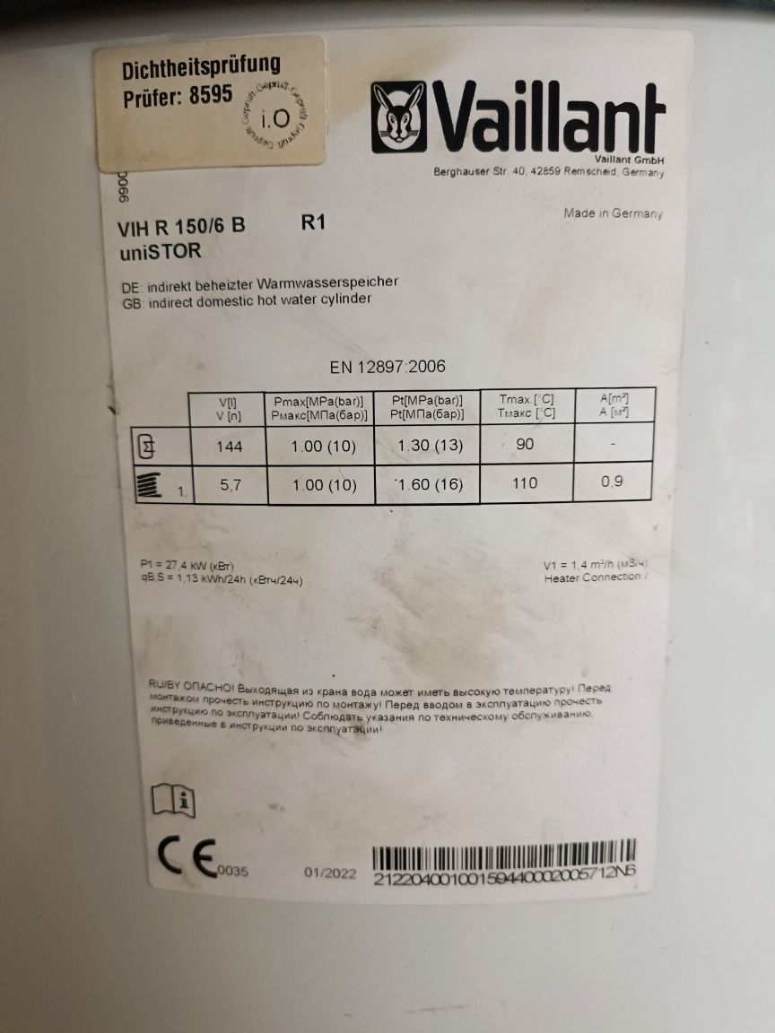 Zasobnik Valliant 150L
