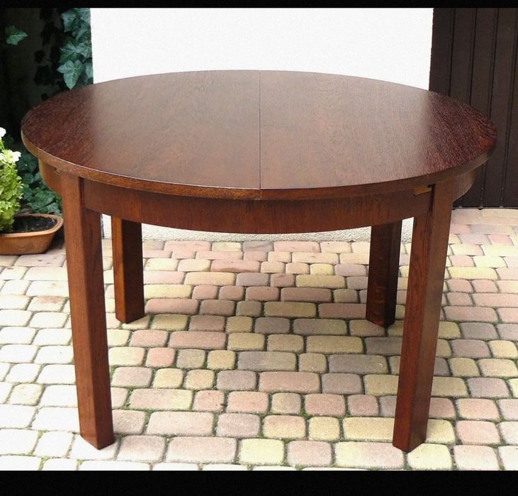 Stół okrągły art deco rozkładany 120 cm