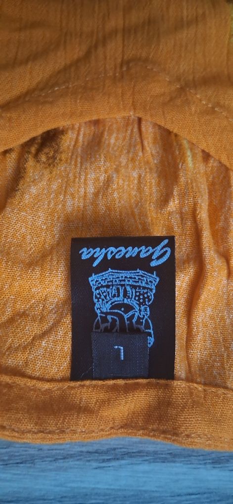 GANESCHA boho Indonezja bluzka /tunika L/XL pomarańczowa wzór gratis w