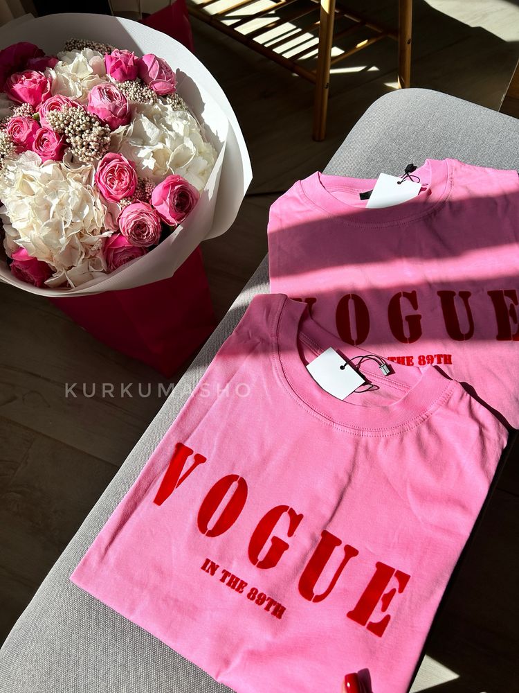 Футболка Vogue, футболка рожева, футболка