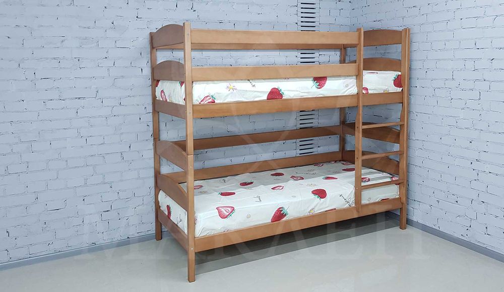 Двоярусне букове ліжко 80*190