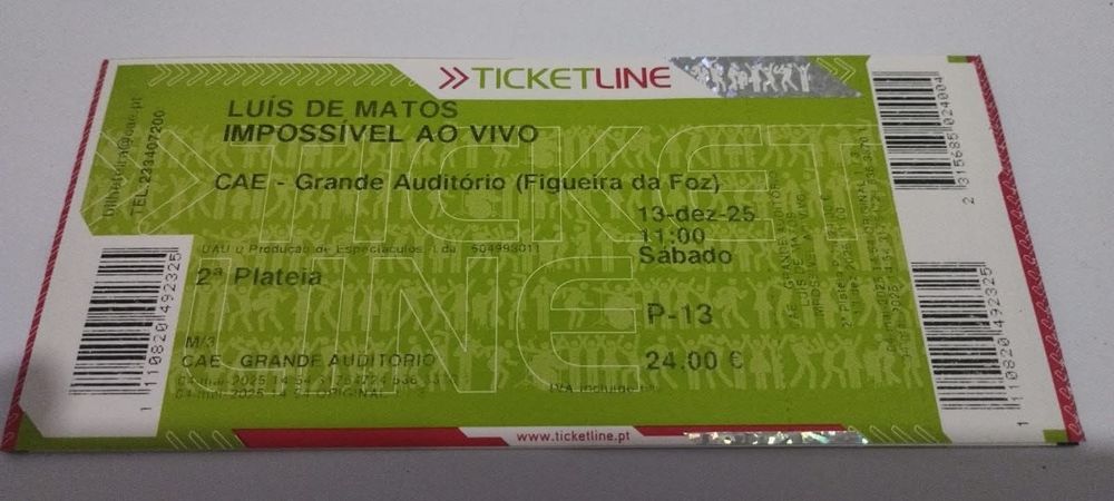 Bilhetes para espetáculo impossível