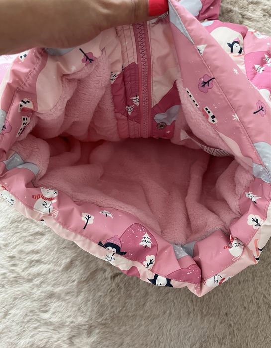 Nowa wzorzysta kurtka zimowa dla dziewczynki ocieplana