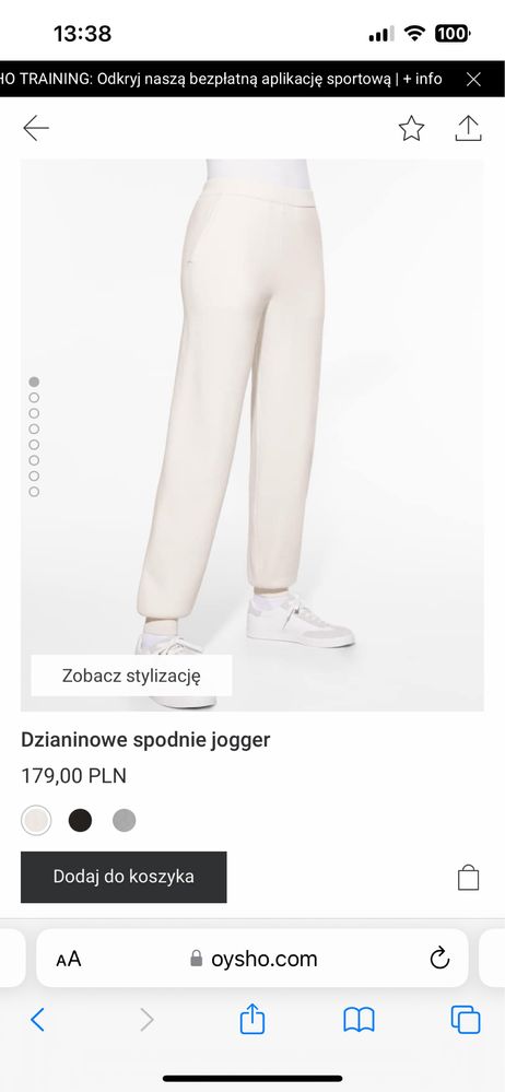 Oysho spodnie jogger dzianinowe viral