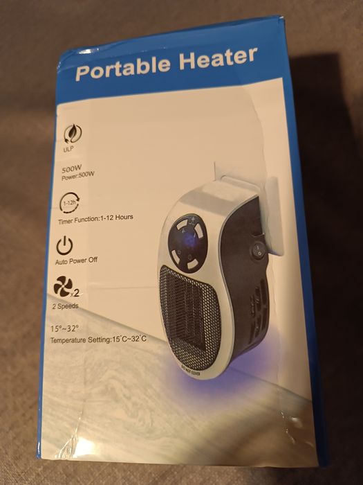 Farelka Grzałka do gniazdka termowentylator 500 W z LCD