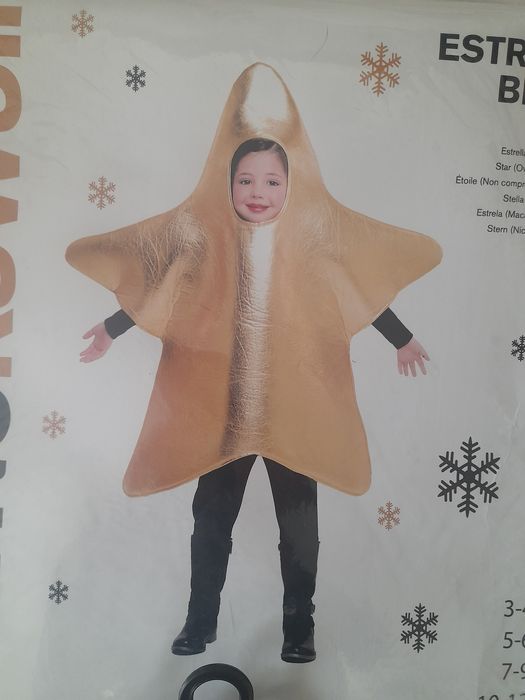 Disfarce estrela de natal para criança