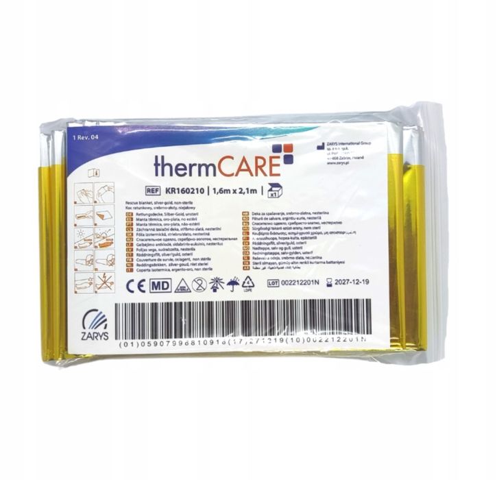 Kox termiczny / Folia termiczna ratunkowa  160 × 210 cm – niejałowy