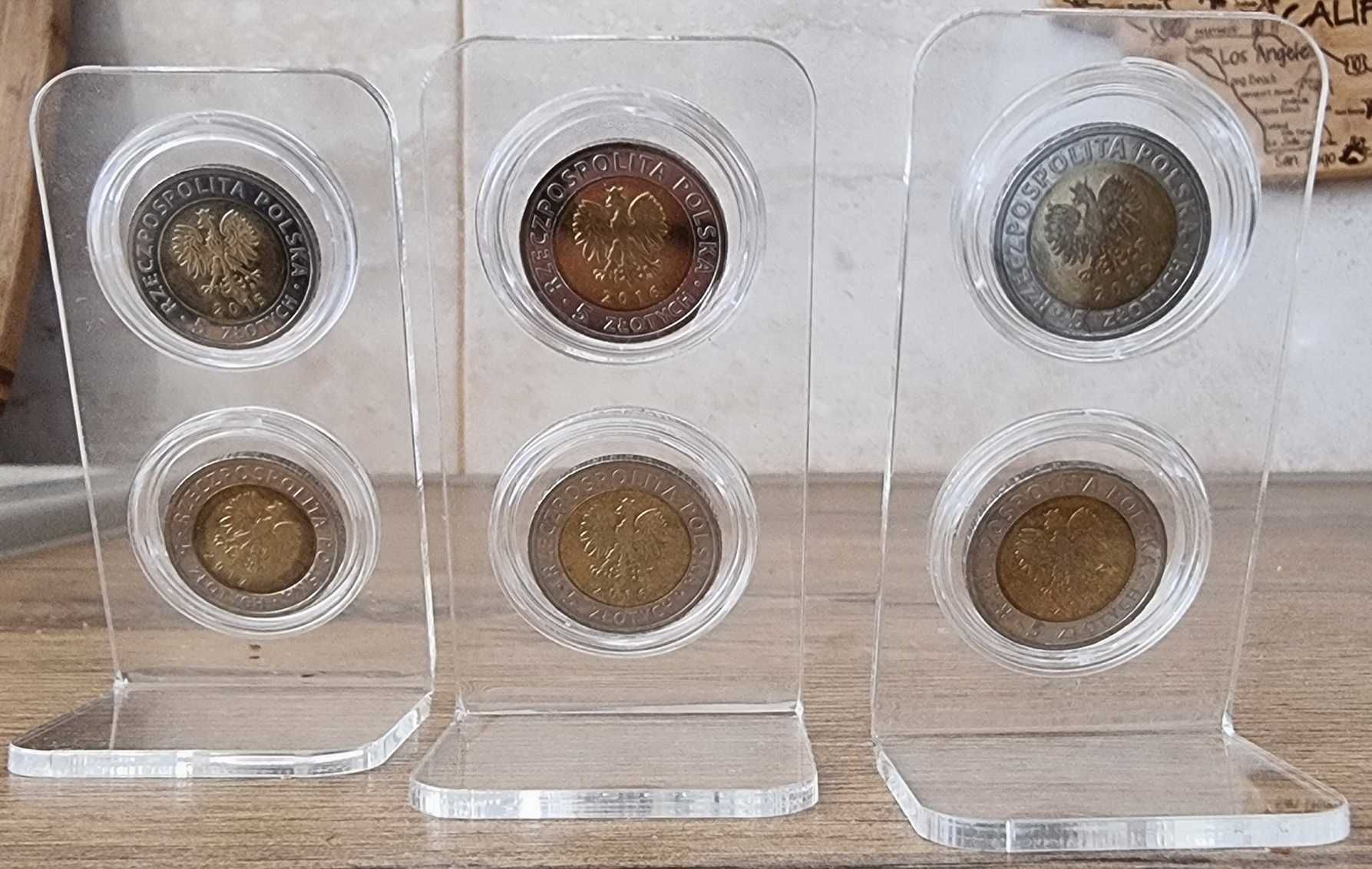 Zestaw 6 monet 5zł „Odkryj Polskę” w ekspozytorach.