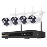 KIT Vídeo Vigilância 4 Cameras WIFI Exterior 1080P - Visão Noturna