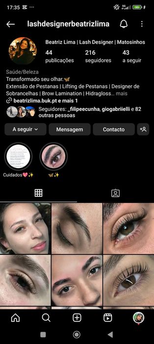 Alongamento de pestanas