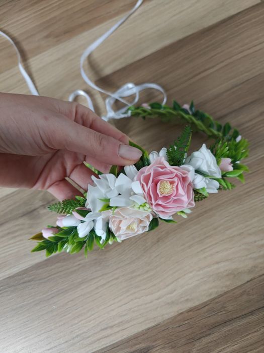 Wianek komunijny dla dziewczynki, piękny, lekki, ręcznie robiony