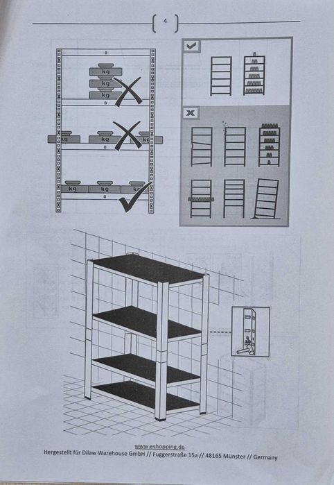 Regał magazynowy metalowy Masko 160 x 80 x 40 cm max 175 kg na półkę