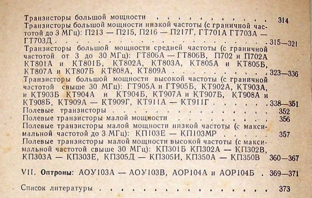 Справочник: “Справочник по полупроводниковым приборам“. 376 стр. СССР.