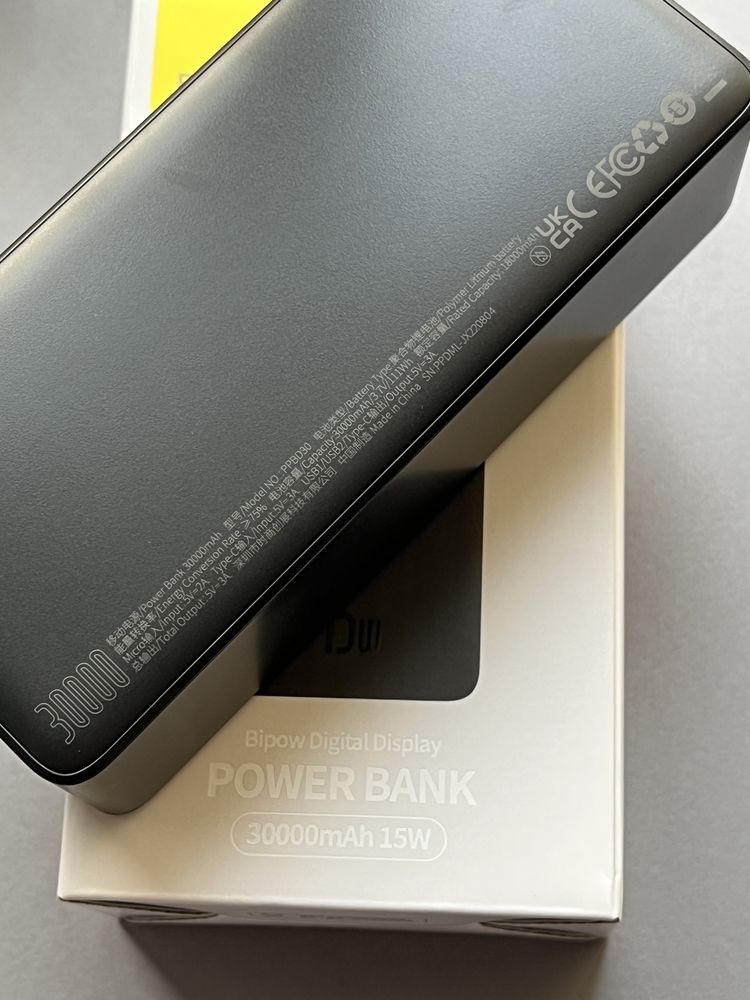 Супер ціна! Baseus 30000mAh 15W Power Bank Bipow PPDML-K01