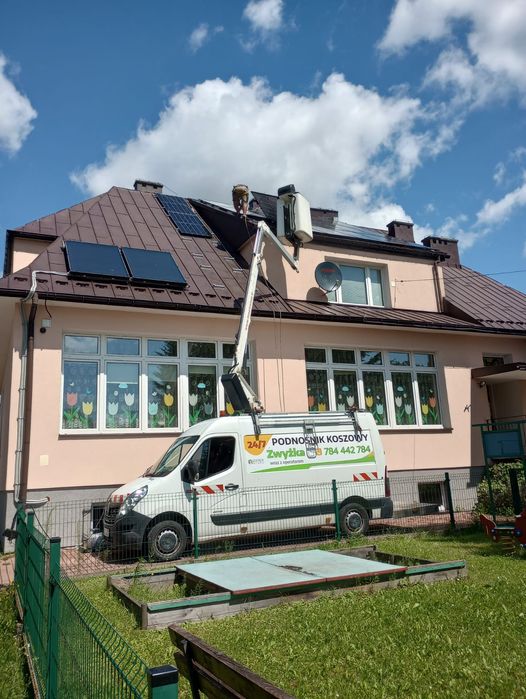Podnośnik Koszowy Zwyżka wycinka drzew mycie elewacji Wynajem Montaż