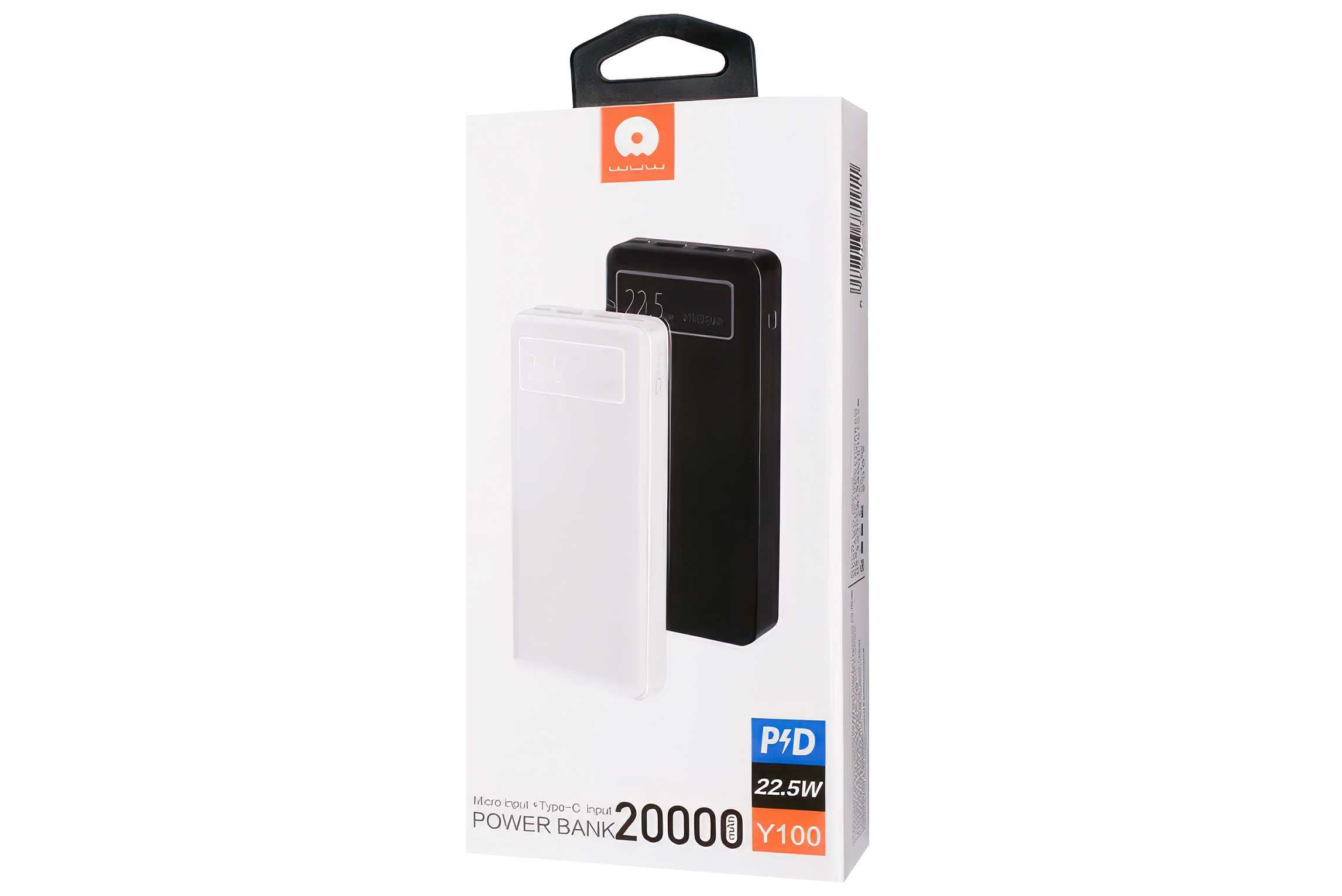 Повербанк з швидким заряджанням Power Bank WUW U40/Y100 22.5W 20000mah