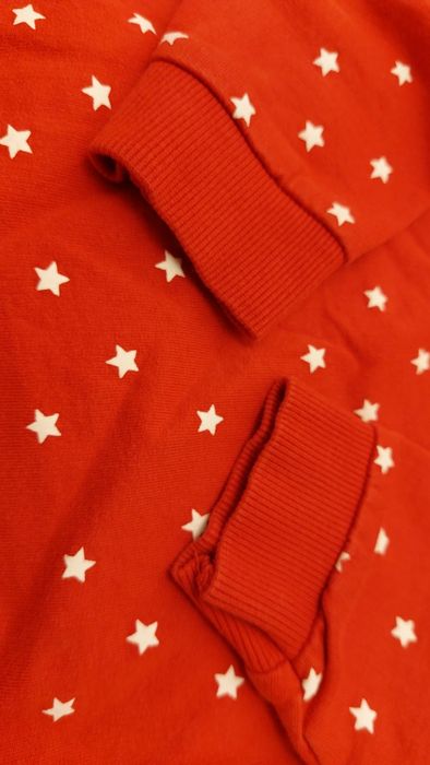 Komplet dresowy bluza + spodnie czerwony w gwiazdki H&M 98