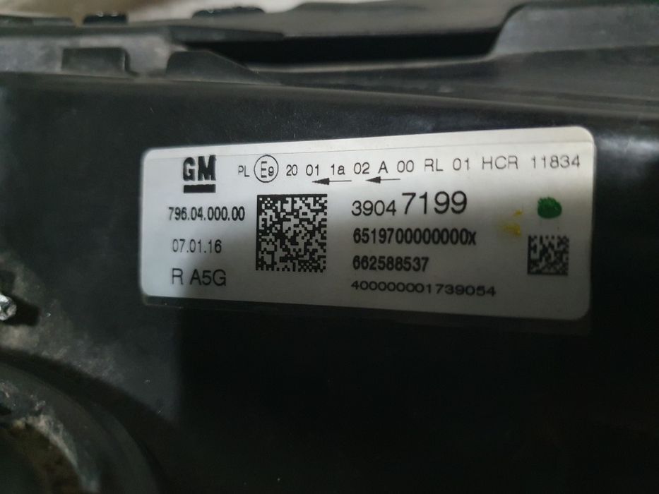 Lampa prawa Opel Astra K Europa