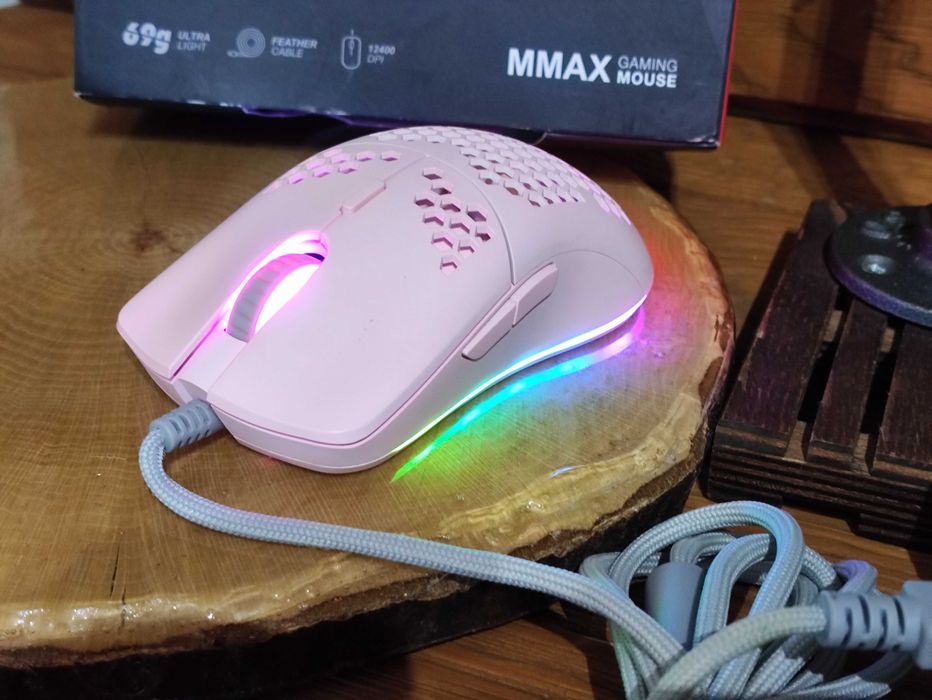 Mars Gaming MMAXP Ultralekka gamingowa myszka różowa 12400 DPI RGB