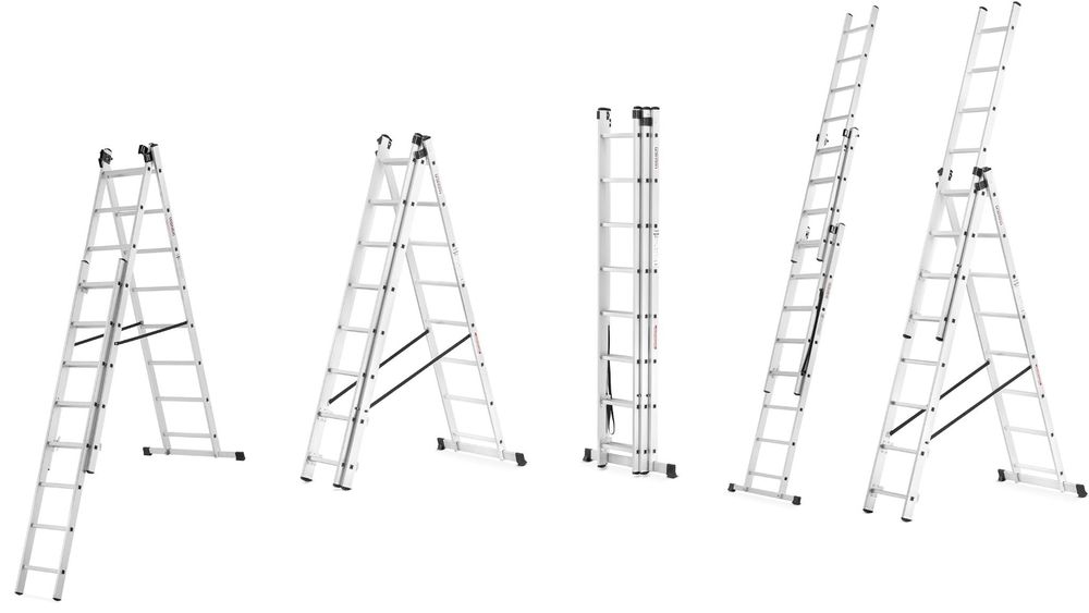 HIT! Drabina Aluminiowa Wielofunkcyjna 6,48m (3x8) do 150 kg + Gratis!