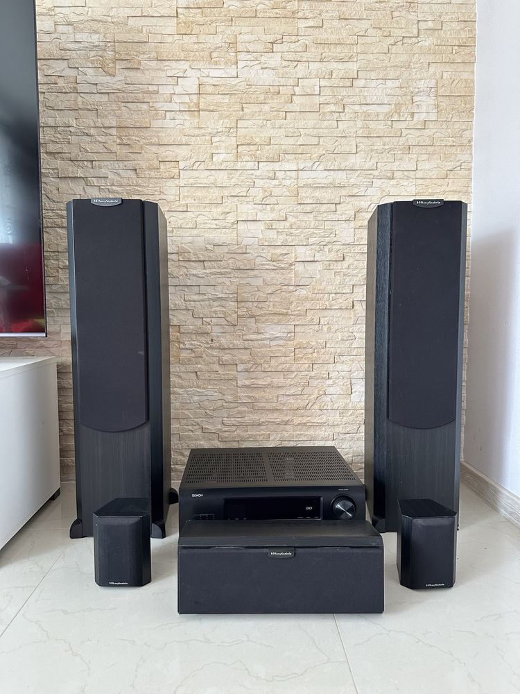 Zestaw amplituner Denon AVR 1311 plus zestaw glosników Wharfedale