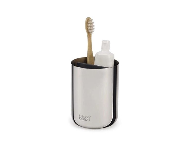 Organizer na szczoteczki EasyStore Luxe stalowy / Joseph Joseph
