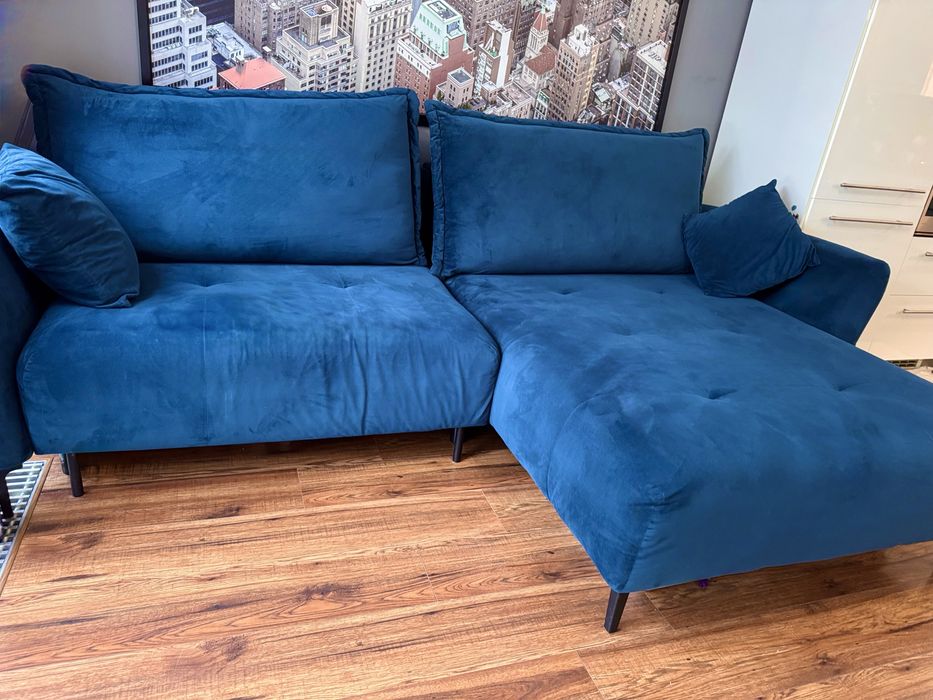 Narożnik kanapa welurowa piekny