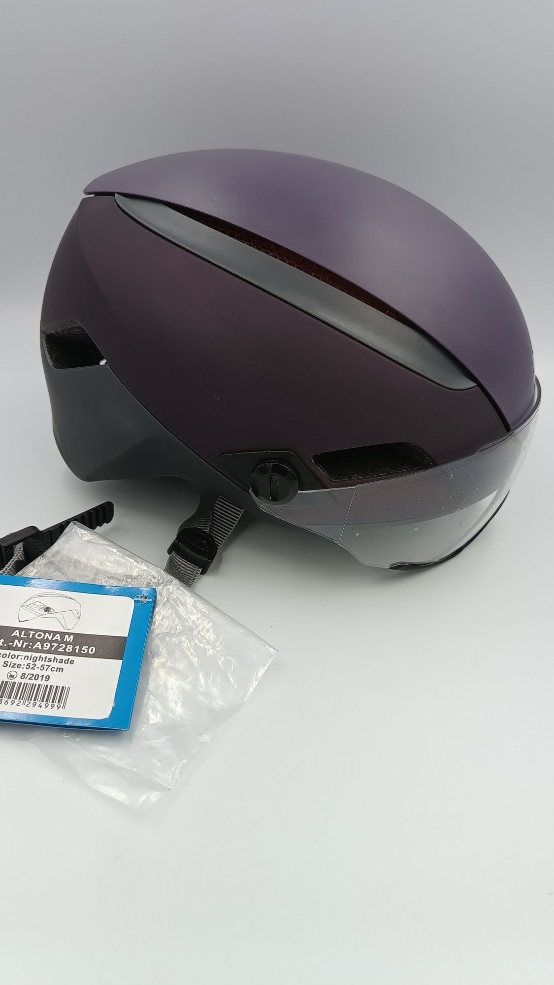 Kask Alpina Altona M 52-57 cm led fioletowo szary z goglami