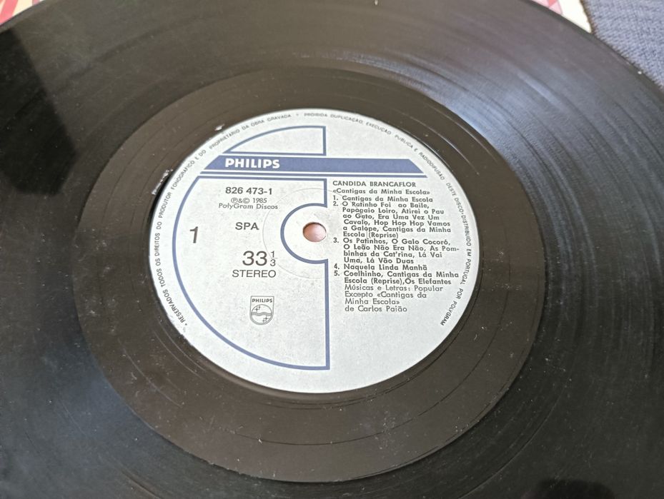 Disco Vinil antigo Cantigas da minha escola de Cândida Branca Flor