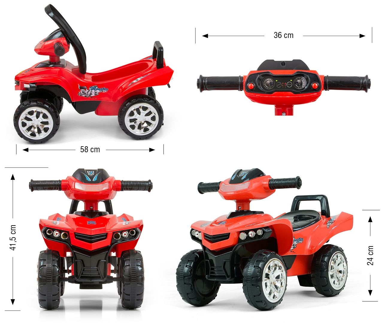 Jeździk Quad Pojazd Monster Red