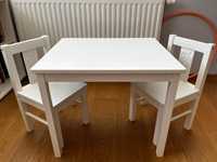 Ikea KRITTER biały drewniany stolik i dwa krzesełka dla dzieci