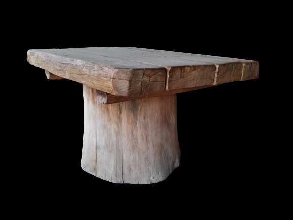 Stół drewniany, ogrodowy, dębowy, z litego drewna