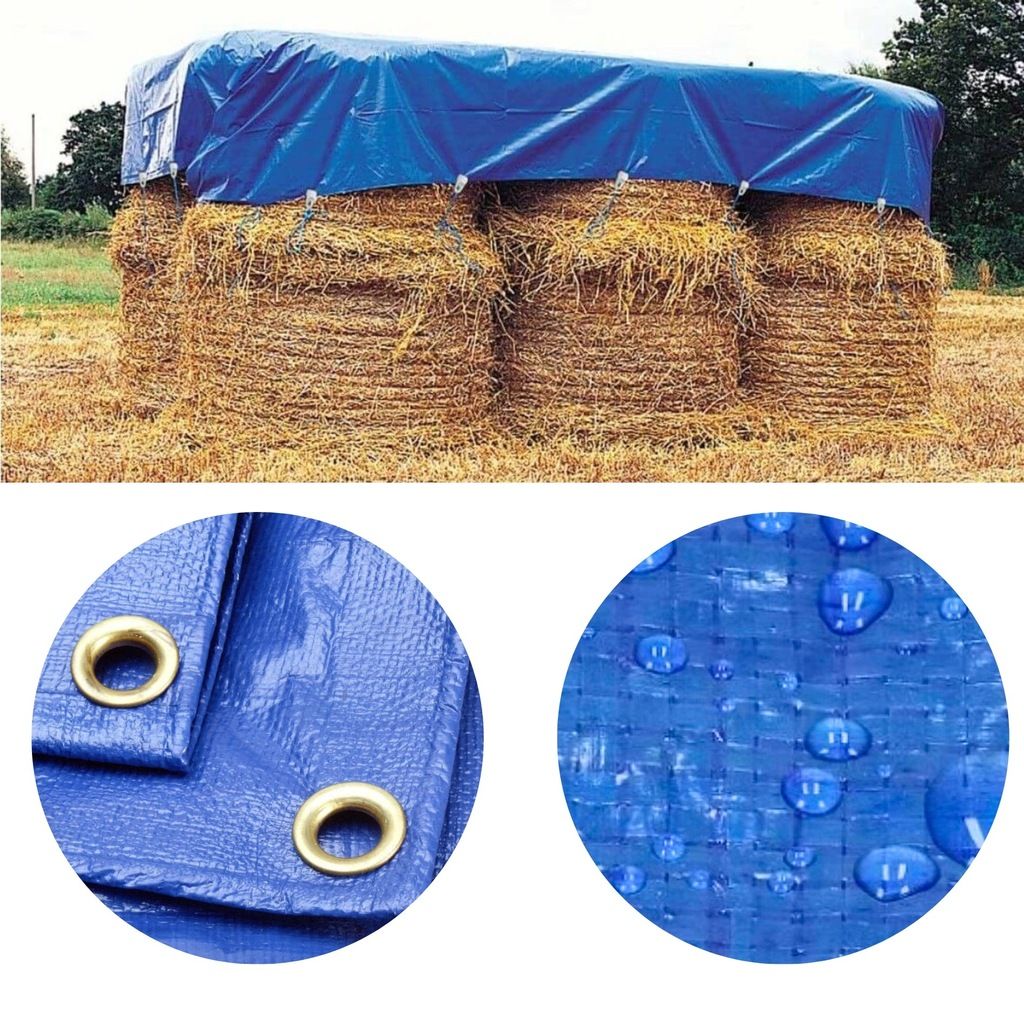 Plandeka plandeki 4x8m niebieska wzmacniana oczka