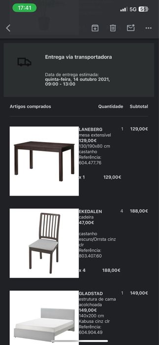 Mesa Ikea 4 lugares + cadeiras