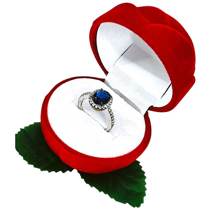 Przepiękny srebrny pierścionek z niebieskim oczkiem 3,30 925 R.18