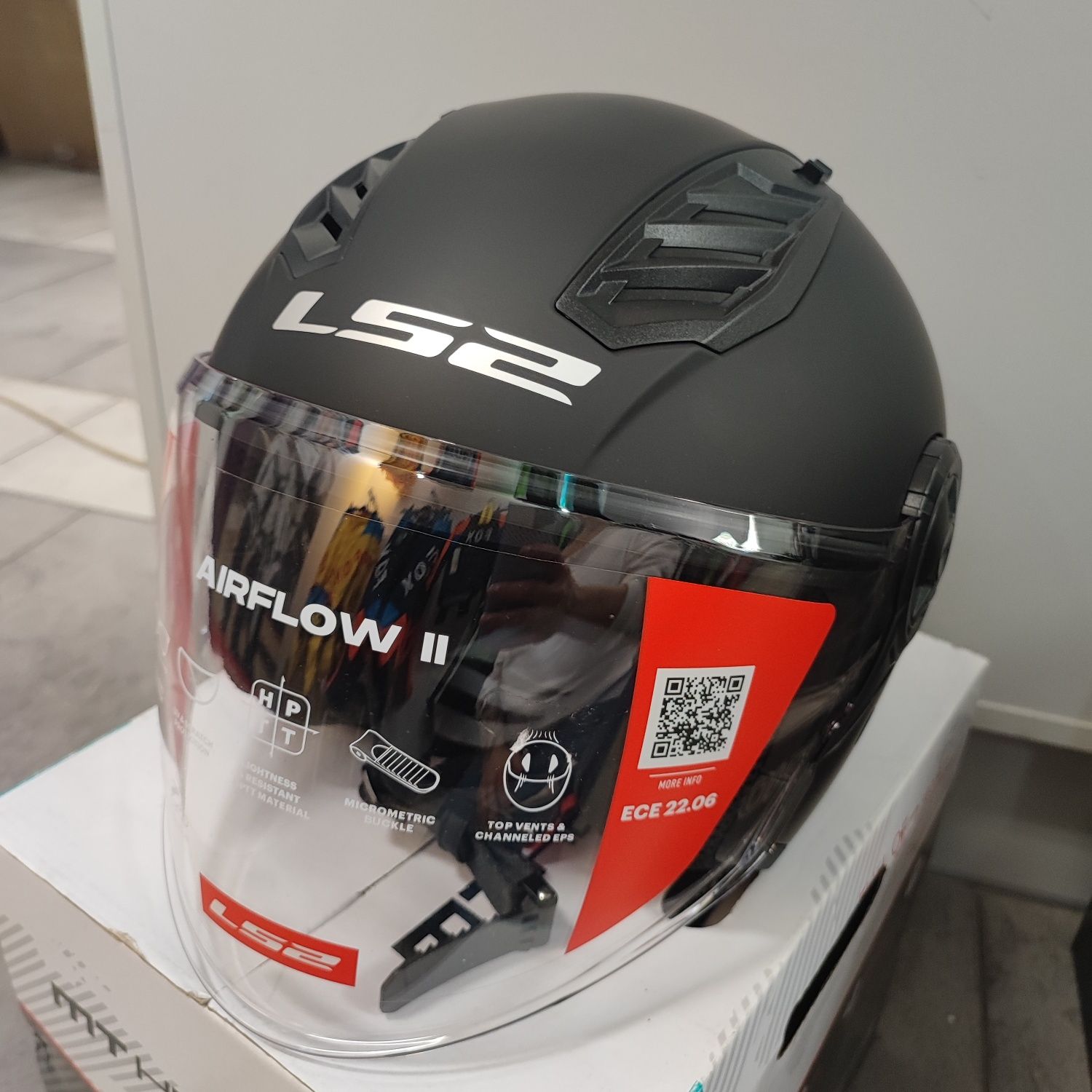 Kask motocyklowy otwarty LS2 OF616 Airflow II Solid Matt Black 06