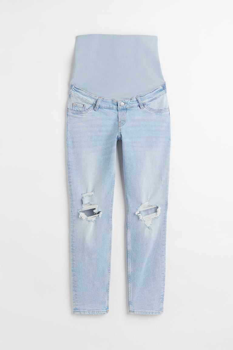 spodnie ciążowe dżinsy jasne H&M MAMA mom ankle jeans M