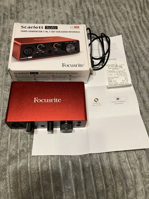 Focusrite Scarlett Solo 3 2i2 + oryginalne pudelko, paragon
