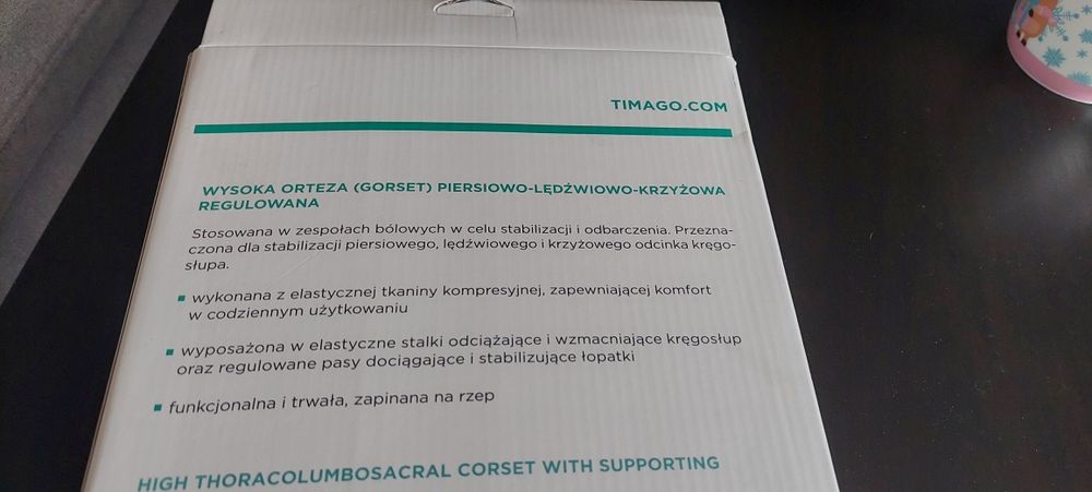 Orteza (gorset) piersiowo-lędźwiowo-krzyżowa regulowana model TGO-R704