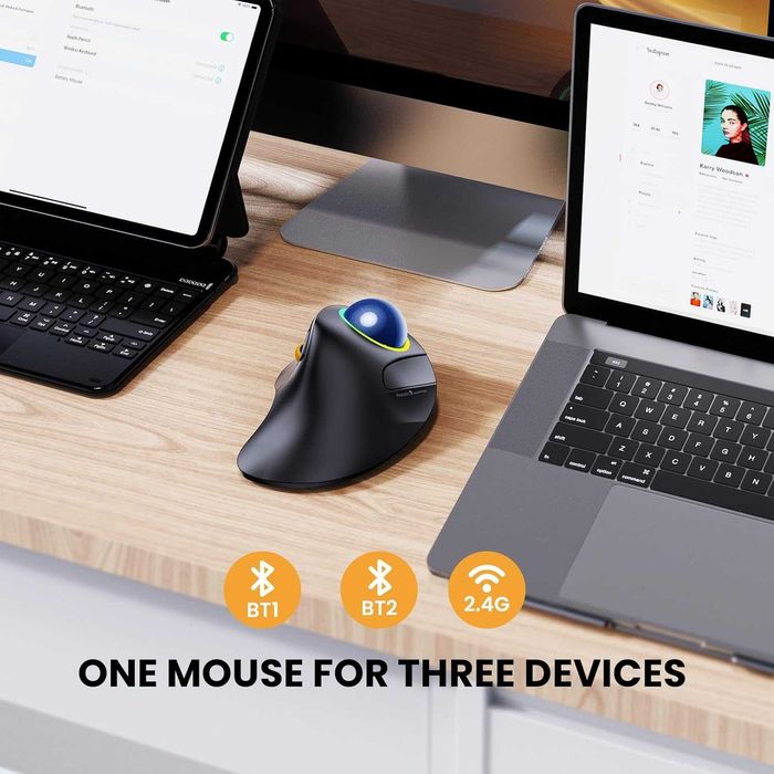 Mysz Trackball ProtoArc EM03 bezprzewodowa 1600DPI 930mAh RGB