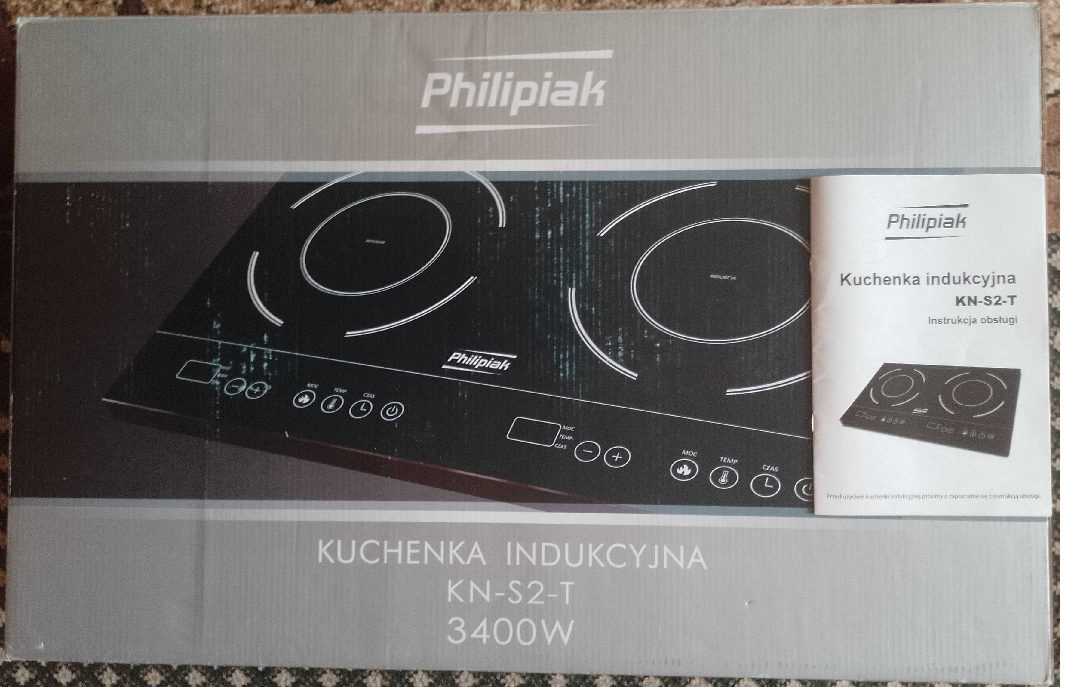 Płyta indukcyjna dwupalnikowa Philipiak KN-S2-T 3400W DWUPALNIKOWA